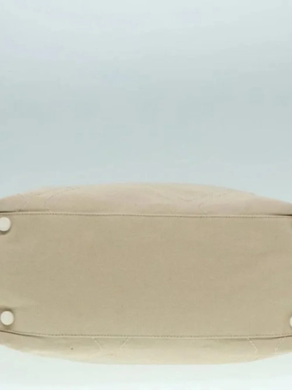 CHANEL COCO Mark Tote Bag Canvas Beige Silver CC Auth bs18464